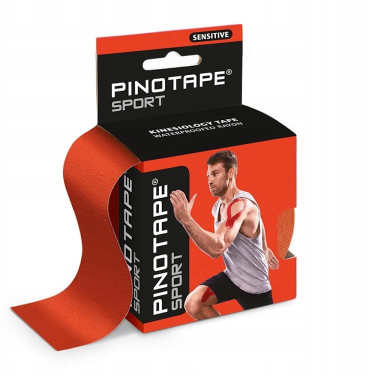Taśma kinesio 5cm x 5m PINOTAPE SENSITIVE czerwony