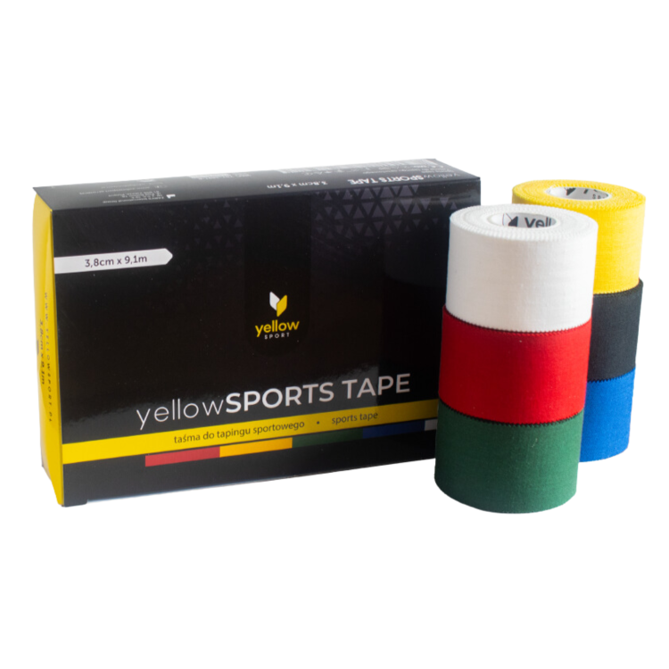 Taśma 3,8 cm x 9,1 m do tapingu sztywnego yellowSPORTS TAPE 6 szt
