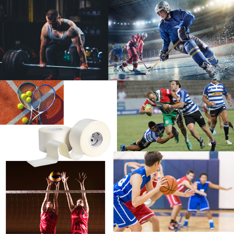Taśma 3,8 cm x 9,1 m do tapingu sztywnego yellowSPORTS TAPE 6 szt