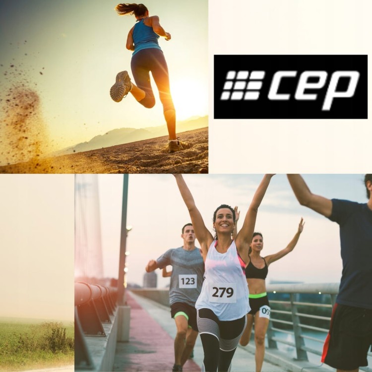 CEP Damskie skarpety kompresyjne sportowe Bloom wysokie granatowe II S