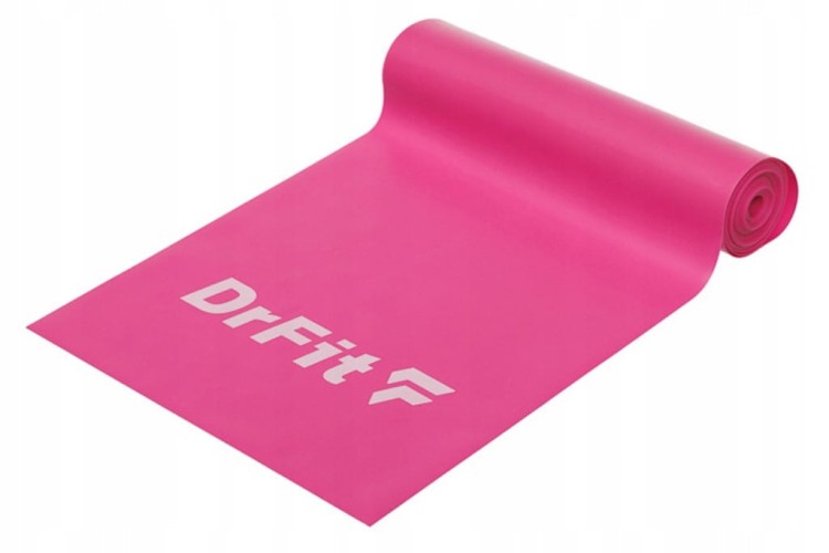 Taśma do ćwiczeń rehabilitacji różowa opór 5,4 kg 2 m DrFit MOCNA