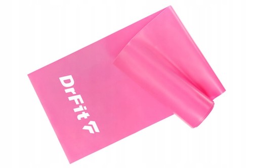 Taśma do ćwiczeń rehabilitacji różowa opór 5,4 kg 2 m DrFit MOCNA
