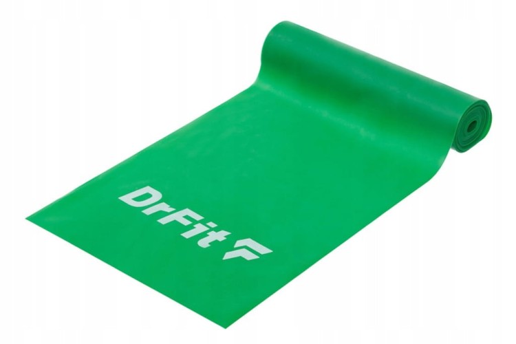 Taśma do ćwiczeń rehabilitacji ciemna zielona opór 5,4 kg 2 m DrFit MOCNA