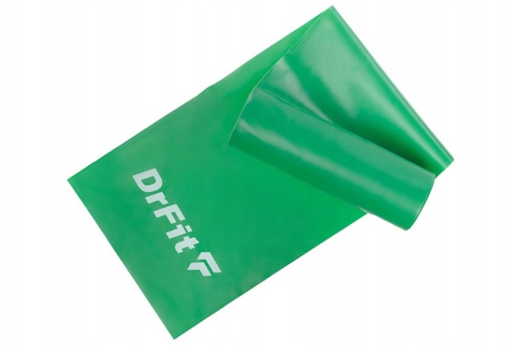 Taśma do ćwiczeń rehabilitacji ciemna zielona opór 5,4 kg 2 m DrFit MOCNA