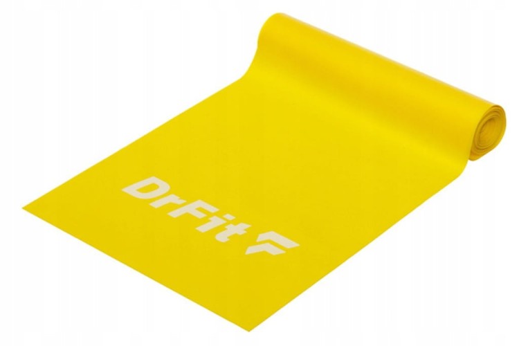 Taśma do ćwiczeń rehabilitacji ciemny żółty opór 3,6 kg 2 m DrFit