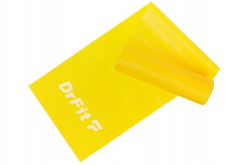 Taśma do ćwiczeń rehabilitacji żółta opór 2,2 kg 2 m DrFit