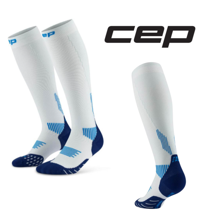 Skarpety kompresyjne długie męskie CEP Core RUN 5.0 XL V białe/niebieskie