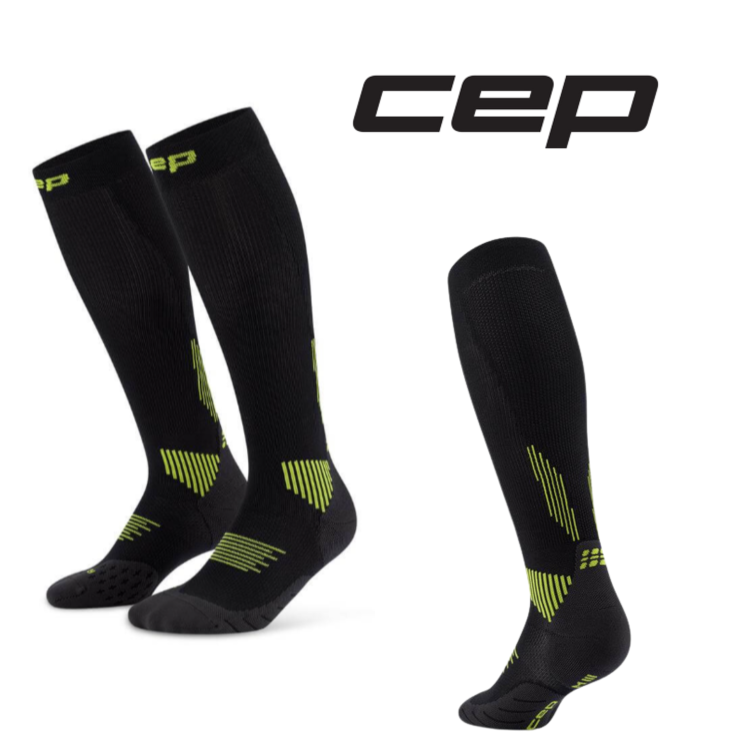Skarpety kompresyjne długie damskie CEP Core RUN 5.0 S II czarny/limonka