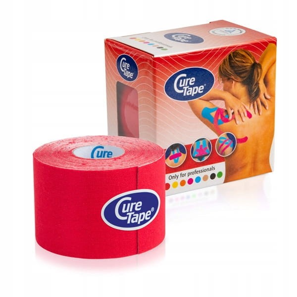 Taśma do kinesiotapingu Cure Tape 5 cm x 5 m czerwona
