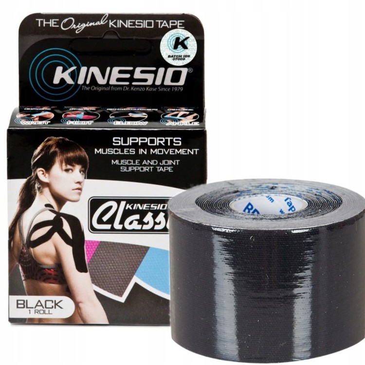 Taśma do kinesiotapingu Kinesio 5 cm x 4 m czarny
