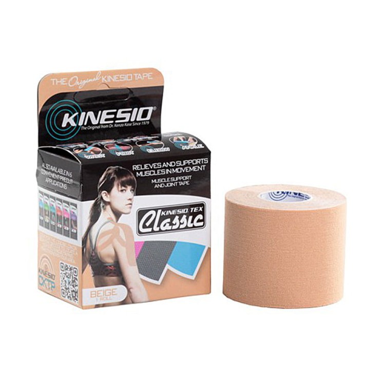 Taśma do kinesiotapingu Kinesio 5 cm x 4 m beże i brązy