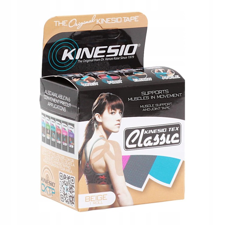 Taśma do kinesiotapingu Kinesio 5 cm x 4 m beże i brązy