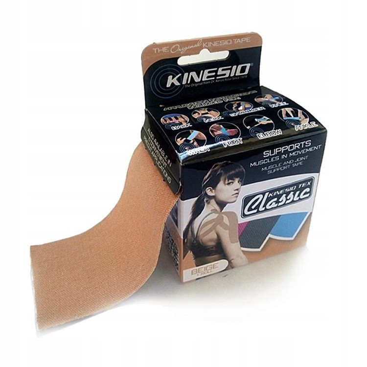 Taśma do kinesiotapingu Kinesio 5 cm x 4 m beże i brązy
