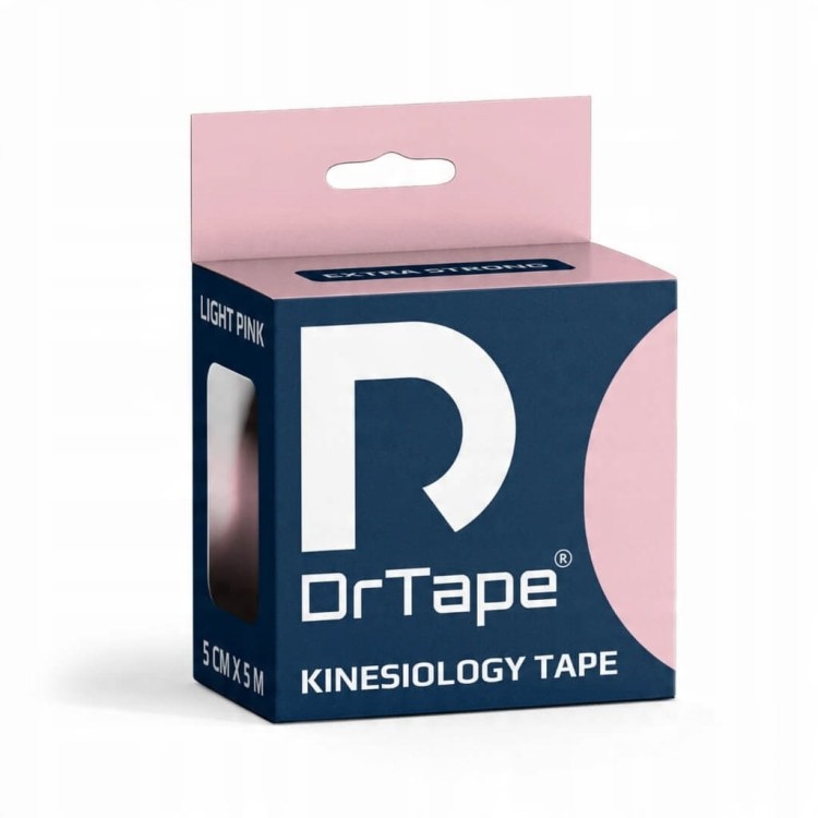 DrTape mocna wodoodporna taśma do tejpingu dla sportowców 5cm x5m jasny róż