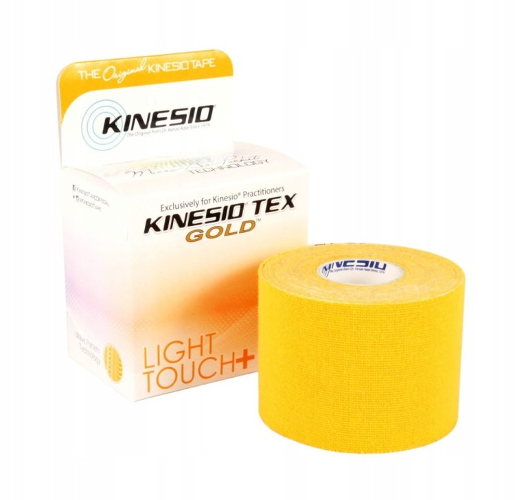 Taśma do kinesiotapingu Kinesio 5 cm x 5 m pomarańczowy delikatna skóra