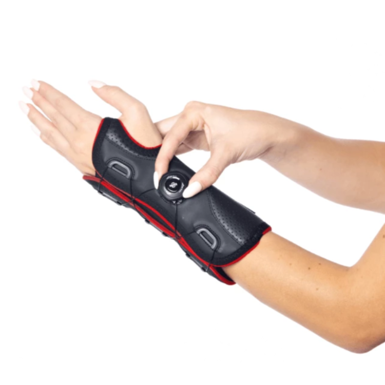 Stabilizator nadgarstka z systemem szybkiego zapięcia MSupport Red - XL lewa strona