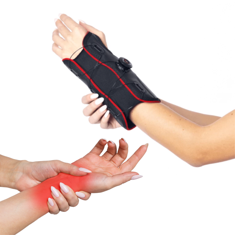 Stabilizator nadgarstka z systemem szybkiego zapięcia MSupport Red - S prawa strona