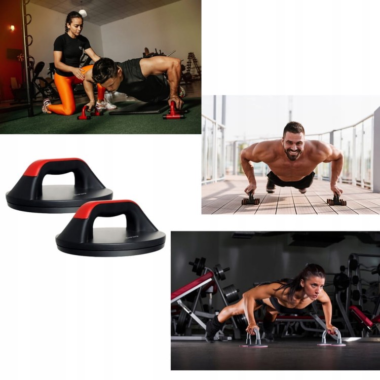 Podpórki do Pompek Uchwyty do Ćwiczeń Obrotowe Rotacyjne Zestaw 2 szt DrFit