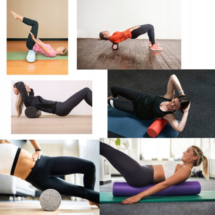 Wałek do Masażu Roller Masaż Pleców Nóg Ćwiczenia Pilates 15 x 33 cm DrFit