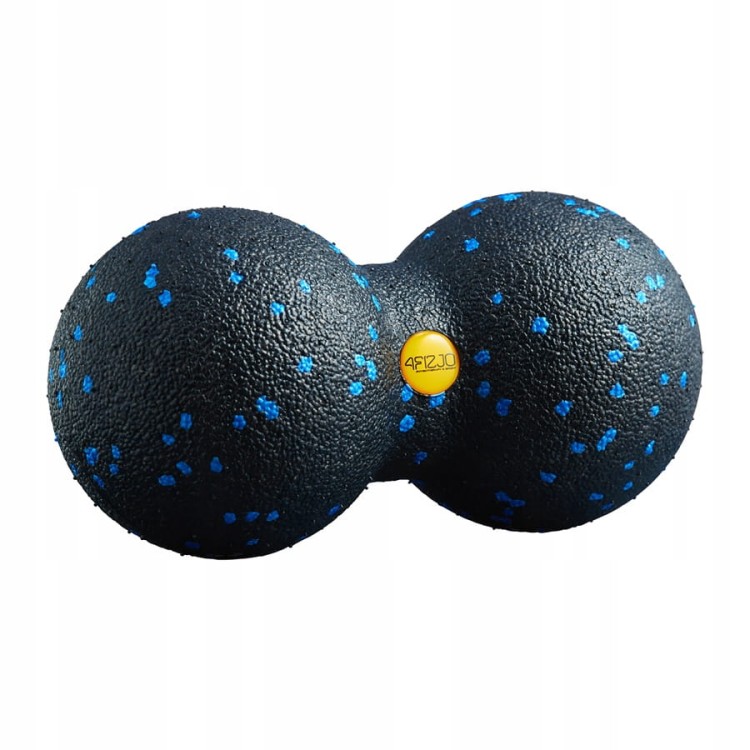 Piłka podwójna DUOBALL 4FIZJO 16 cm x 8 cm czarny, niebieski EPP