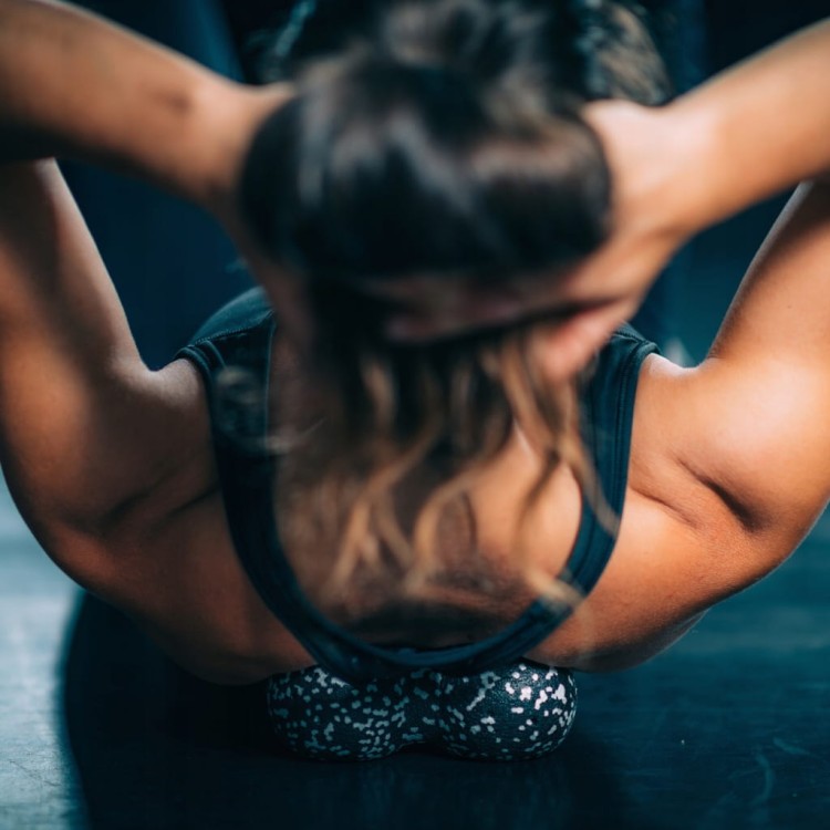 Piłka podwójna DUOBALL 4FIZJO 16 cm x 8 cm czarny, niebieski EPP