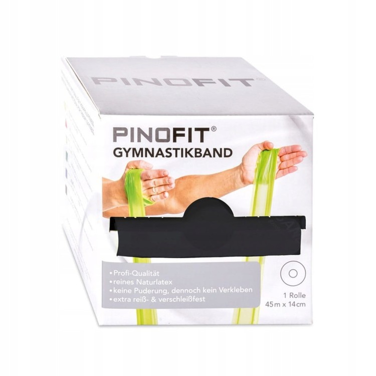Taśma gimnastyczna typ Flat PINOFIT czarna opór super mocny