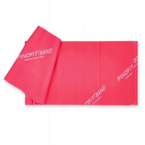 Taśma gimnastyczna typ Flat PINOFIT czerwona opór średni 45 m