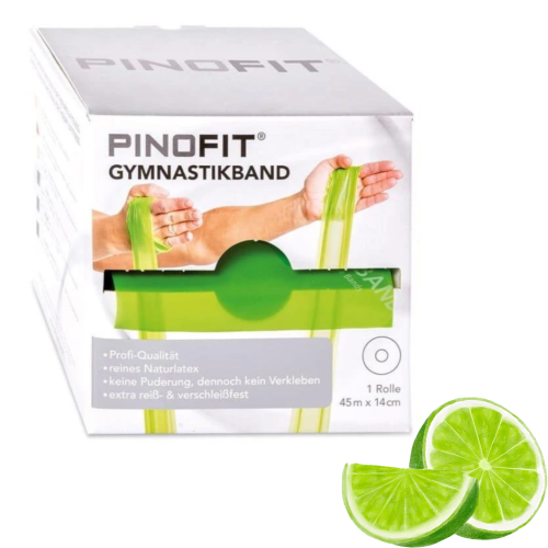 Taśma gimnastyczna typ Flat  PINOFIT limonka  opór lekko mocny  45014