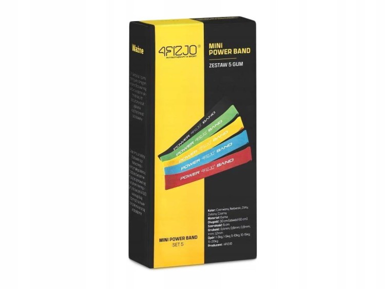 Zestaw 5 taśm MINI POWER BAND 4FIZJO