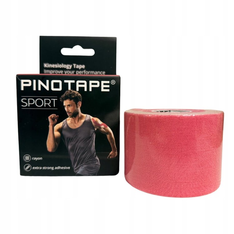 Pinotape Sport wodoodporny, mocny tejp dla sportowców 5 cm x 5 m MALINA