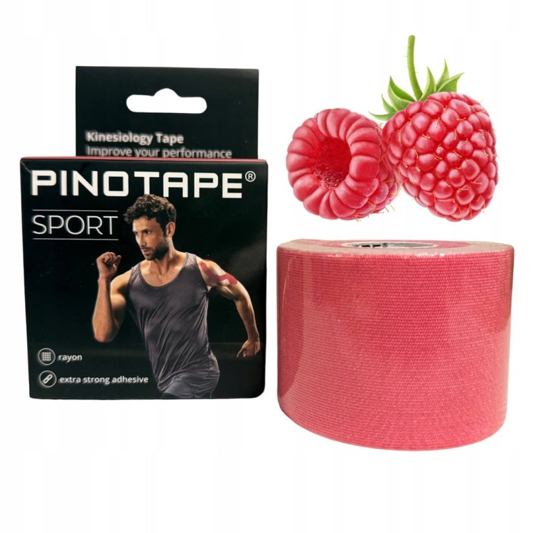 Pinotape Sport wodoodporny, mocny tejp dla sportowców 5 cm x 5 m MALINA