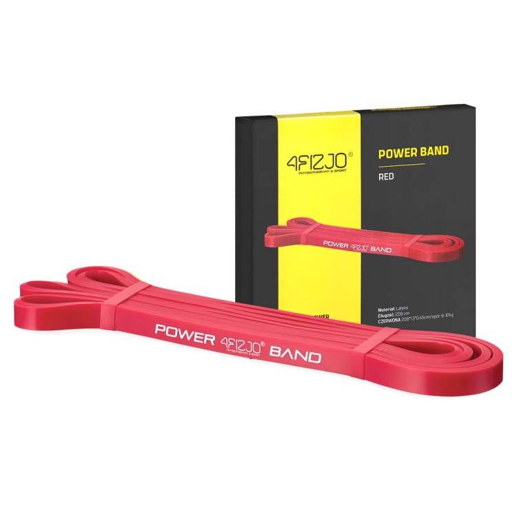 Guma oporowa do ćwiczeń czerwona opór 6-10 kg 4FIZJO 1 szt.