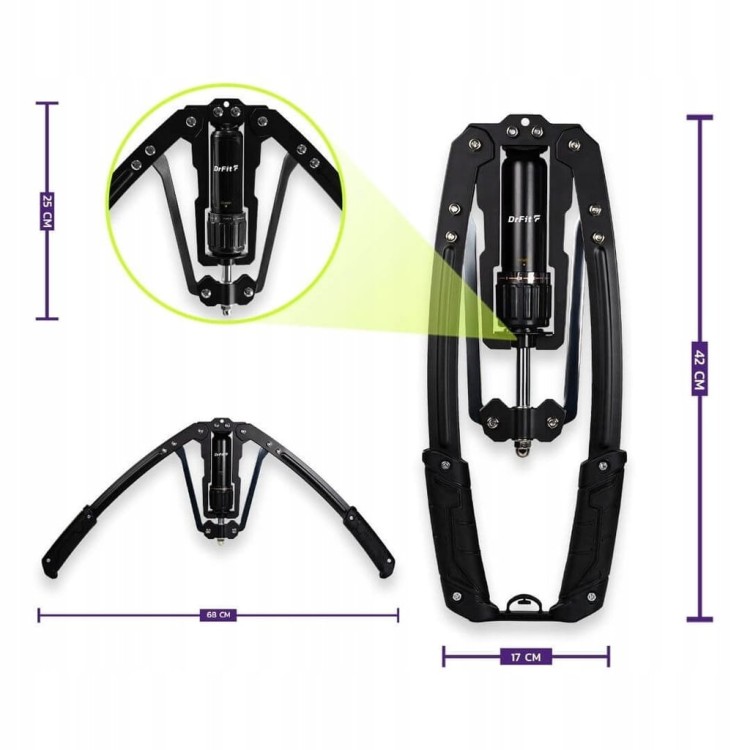 Ekspander Regulowany 10-200kg Ściskacz Hydrauliczny Trenażer do Ćwiczeń Rąk