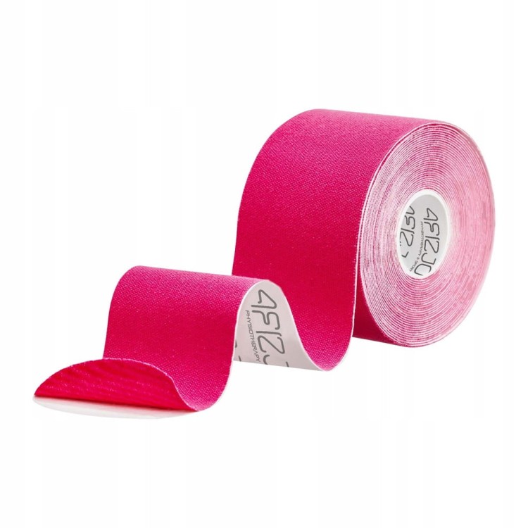 Taśma do kinesiotapingu 4FIZJO 5 cm x 5 m różowa wodoodporna