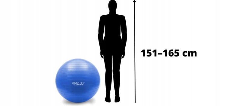 Piłka gimnastyczna Reh Ball 4fizjo 65 cm odcienie niebieskiego