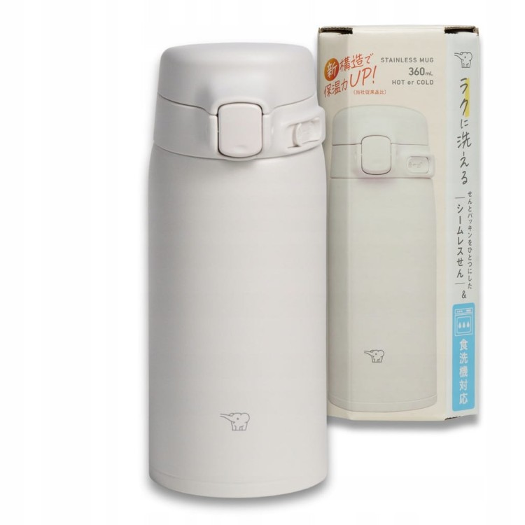 Kubek Termiczny Mały Zojirushi Termos do zmywarki SU-BA36-WM 360 ml biały