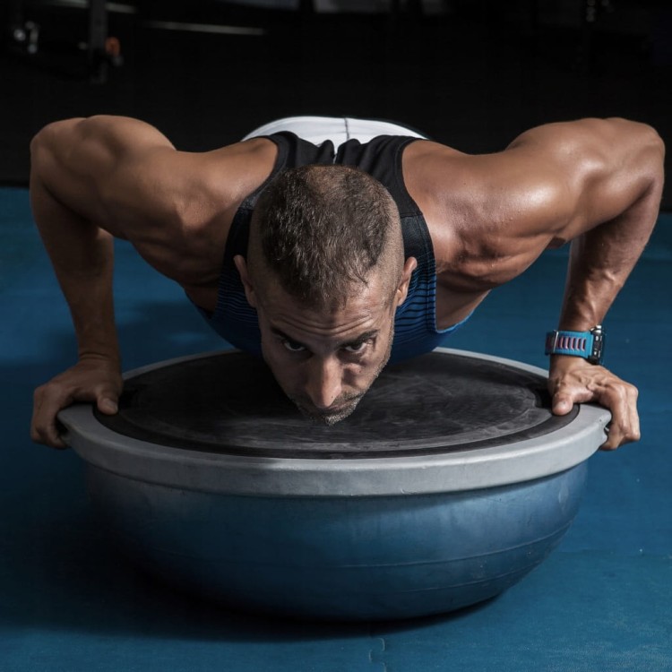 Platforma do balansowania półpiłka trener równowagi z rączkami