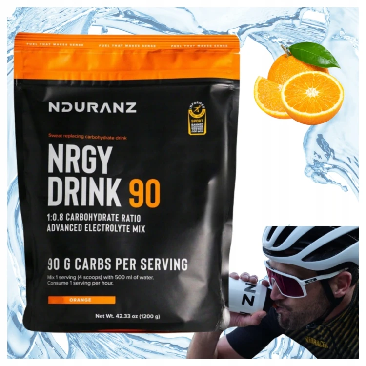 NDURANZ Nrgy Unit Drink 90 Węglowodany Izotonik 1200g Odżywka Carbo Orange