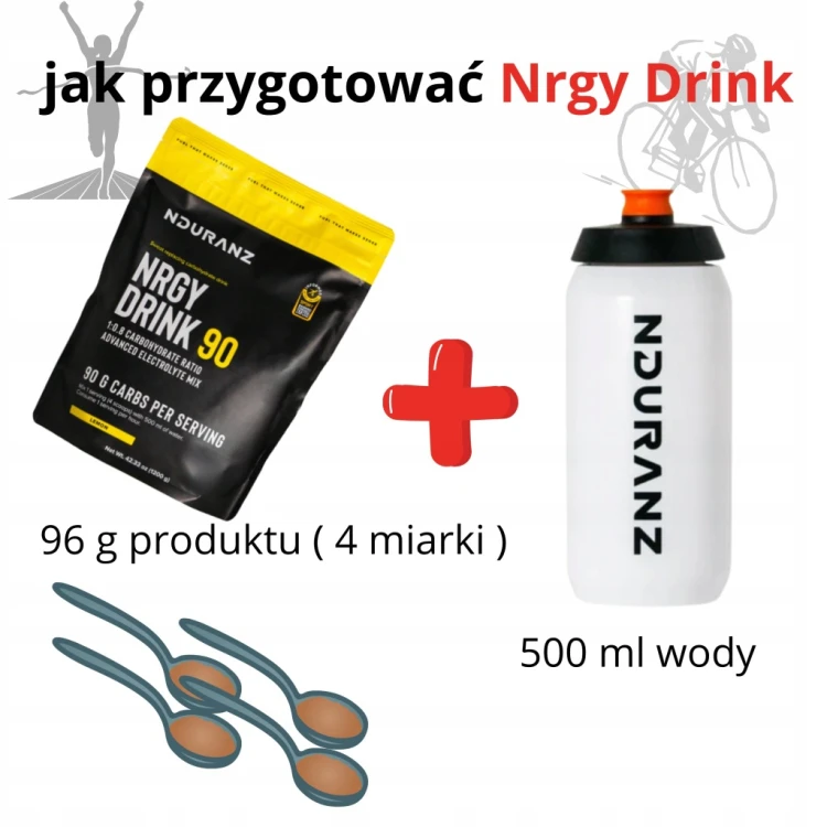 Bidon rowerowy sportowy NDURANZ 550ml do biegania na rower lekki BPA Free