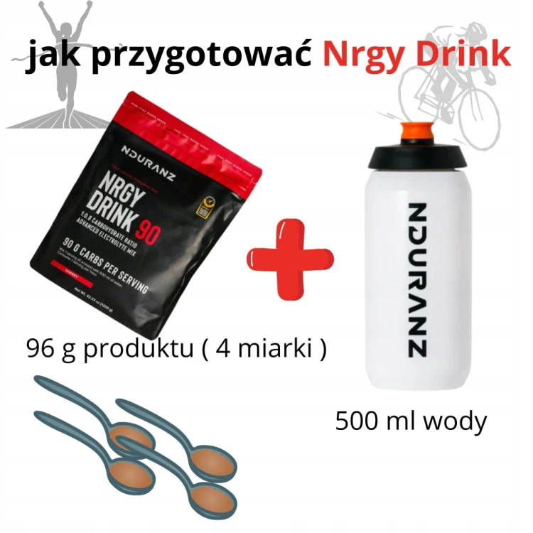 Nduranz Nrgy Unit Drink 90 1200g Węglowodany Izotonik smak wiśniowy