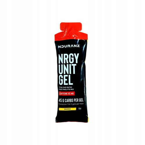 ŻEL ENERGETYCZNY UNIT GEL 75g NDURANZ Z KOFEINĄ 65MG WĘGLOWODANY MANGO