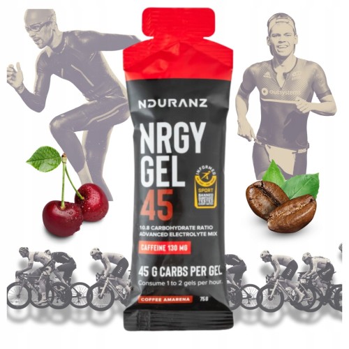 ŻEL ENERGETYCZNY UNIT GEL 75g NDURANZ Z KOFEINĄ 130MG KAWA - WIŚNIA
