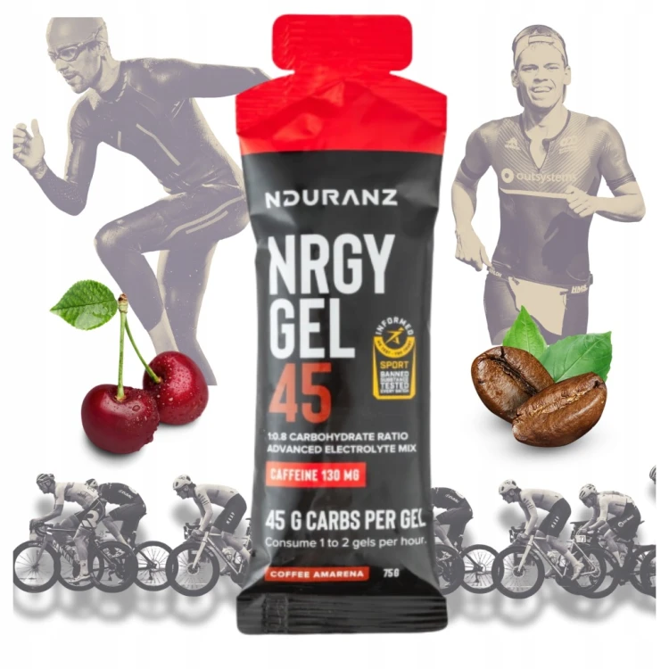 ŻEL ENERGETYCZNY UNIT GEL 75g NDURANZ Z KOFEINĄ 130MG KAWA - WIŚNIA