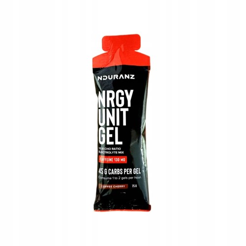ŻEL ENERGETYCZNY UNIT GEL 75g NDURANZ Z KOFEINĄ 130MG KAWA - WIŚNIA