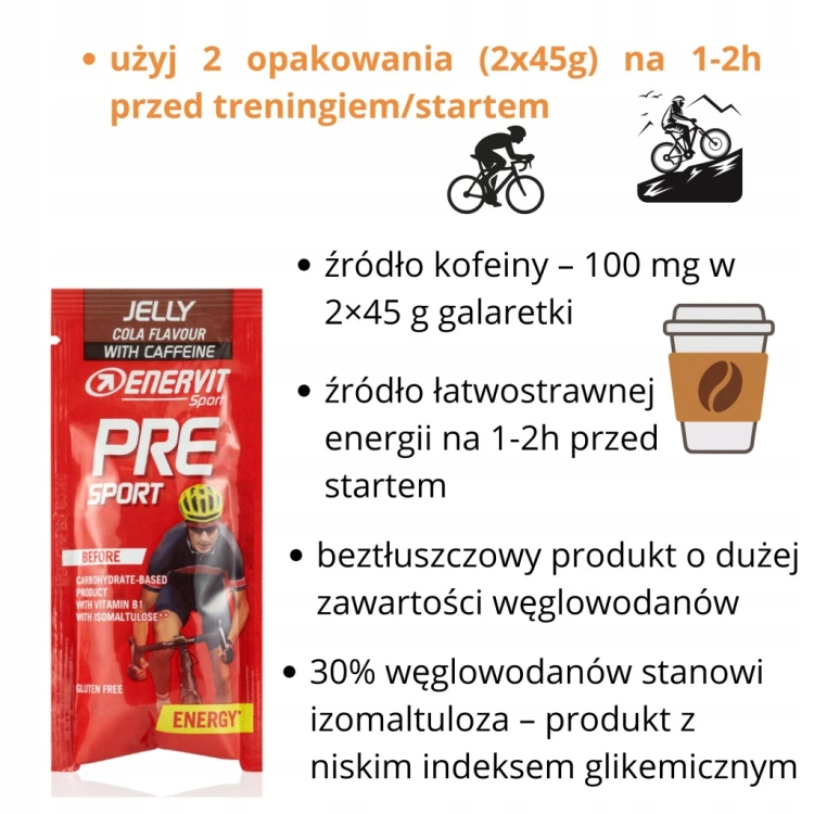 Carbo Galaretka Enervit Pre-Sport smak cola 45 g