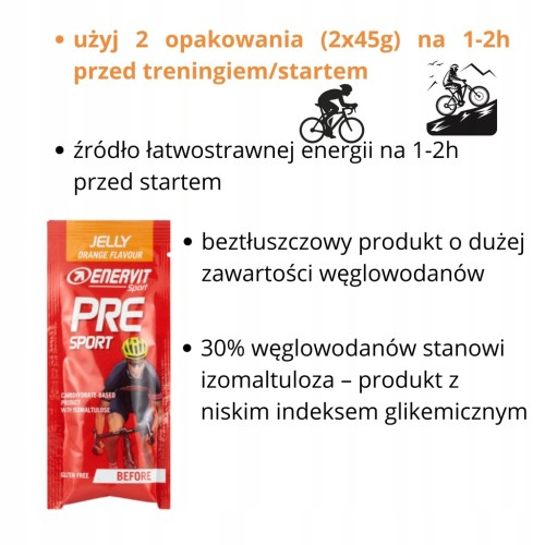 Żel energetyczny saszetki Enervit Pre Sport jelly smak pomarańczowy 45 g