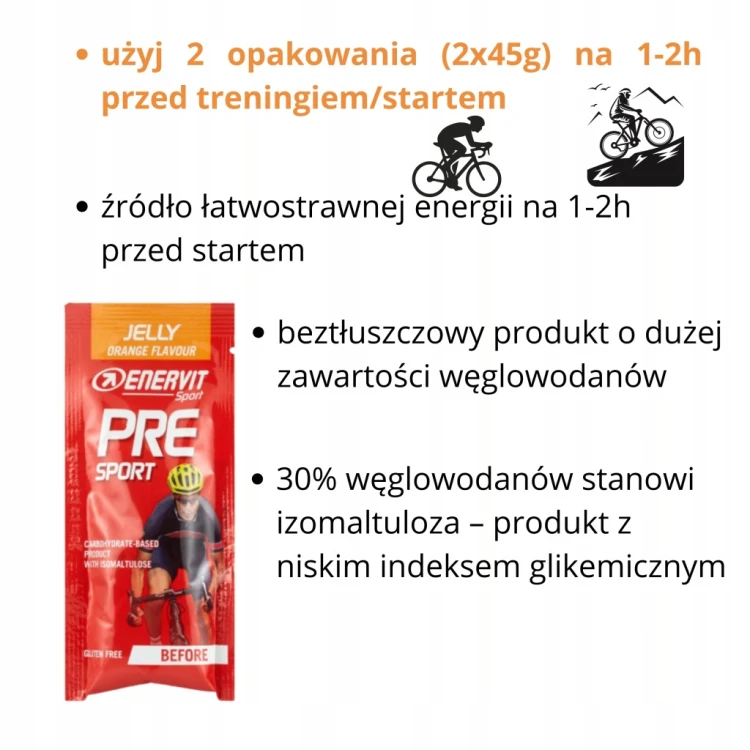 Żel energetyczny saszetki Enervit Pre Sport jelly smak pomarańczowy 45 g