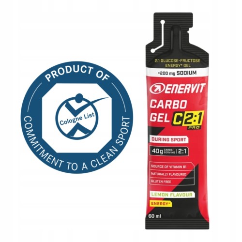 Żel energetyczny płyn Enervit Carbo gel C2:1 PRO smak cytrynowy z sodem 60g