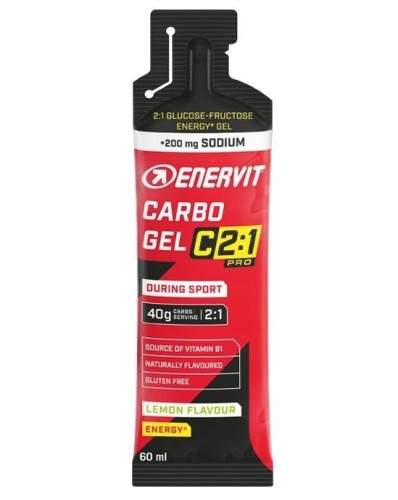 Żel energetyczny płyn Enervit Carbo gel C2:1 PRO smak cytrynowy z sodem 60g