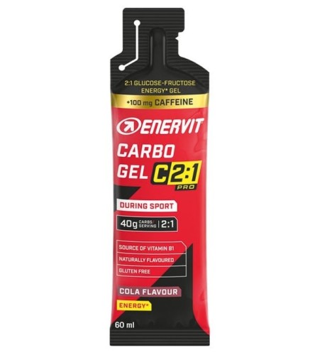 Żel energetyczny Enervit Carbo gel C2:1 PRO smak cola + kofeina 60 ml